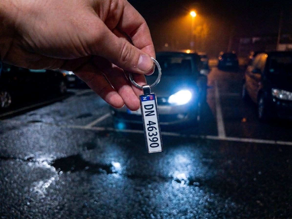 Nøkkelring med bilskilt DN 46390